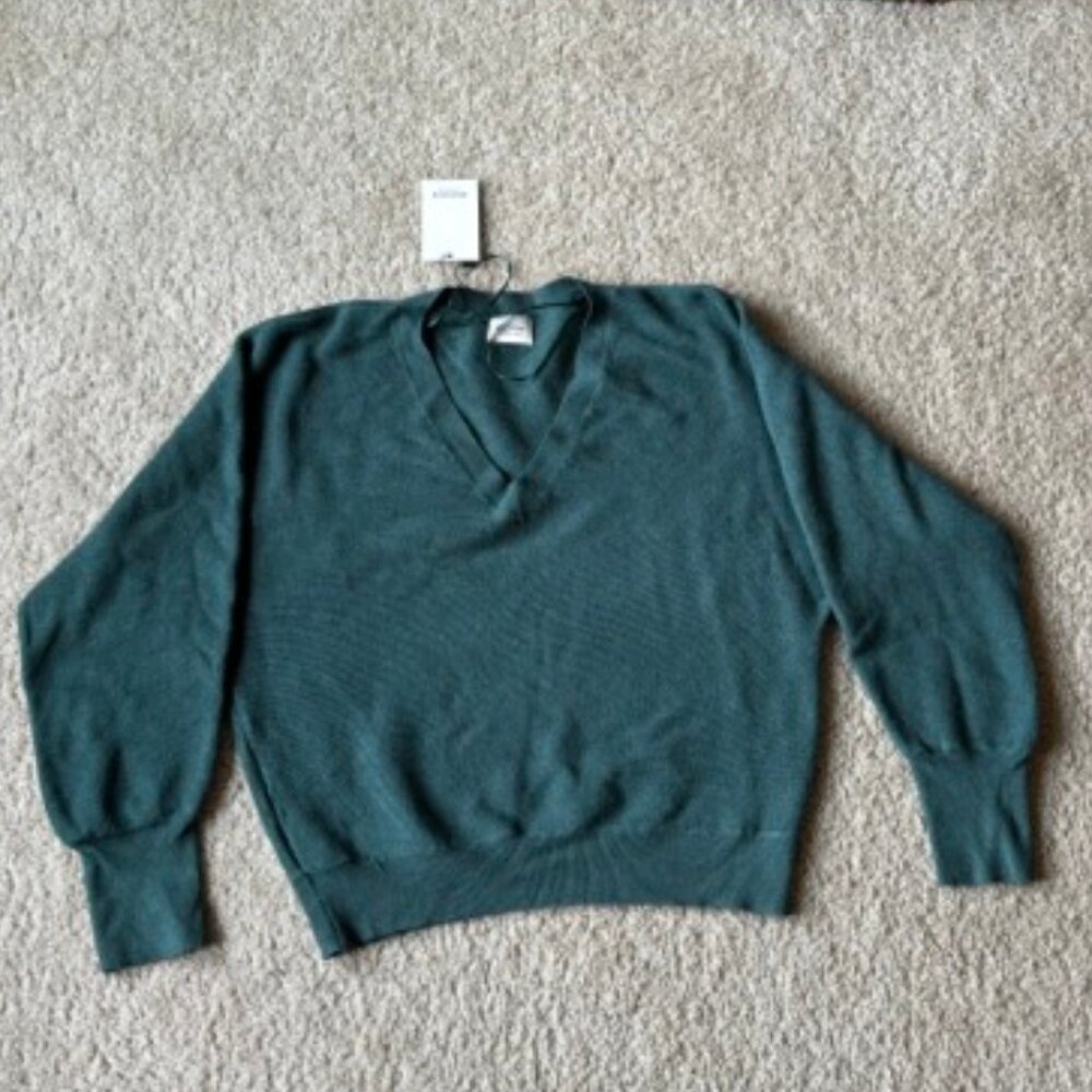PS/PM NWT Teal green raglan V-neck sweater by Short Story